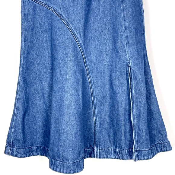 Elle Long Denim Slit Maxi Flare Skirt Womens XL Y2K Western Prairie Festival - Picture 4 of 12